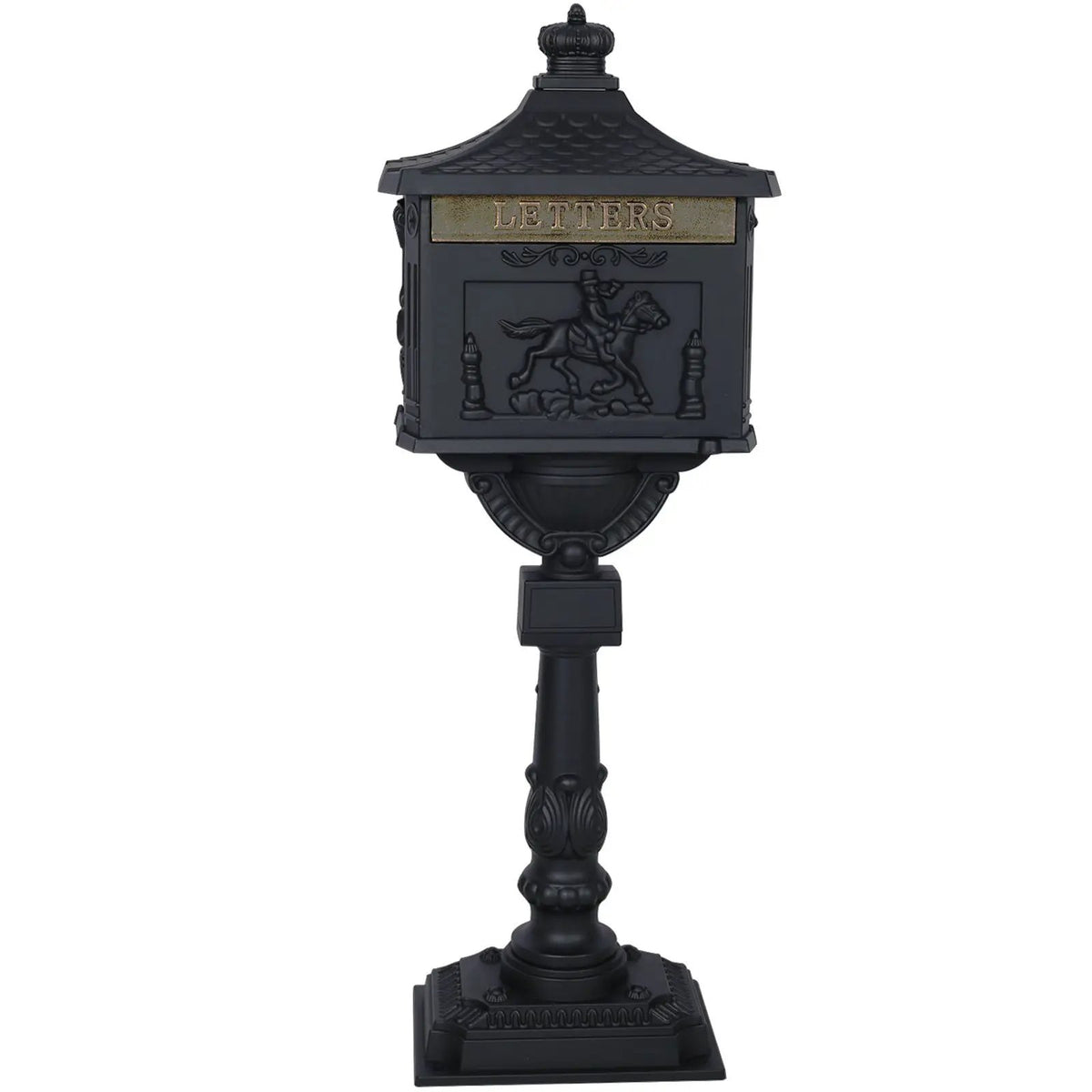 Cast Aluminum Mailbox | 45.5 Inch Height | Spacious Interior | Postal Box Design