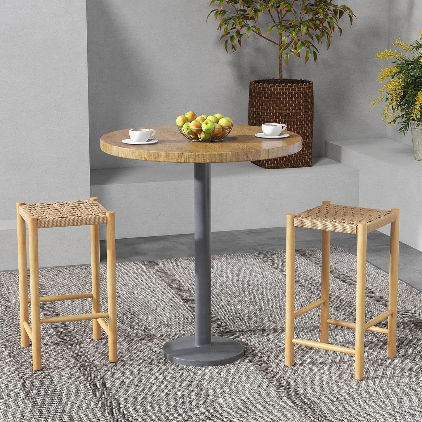 26 Inch Counter Height Wood Bar Stools Set of Two from PriceLows™