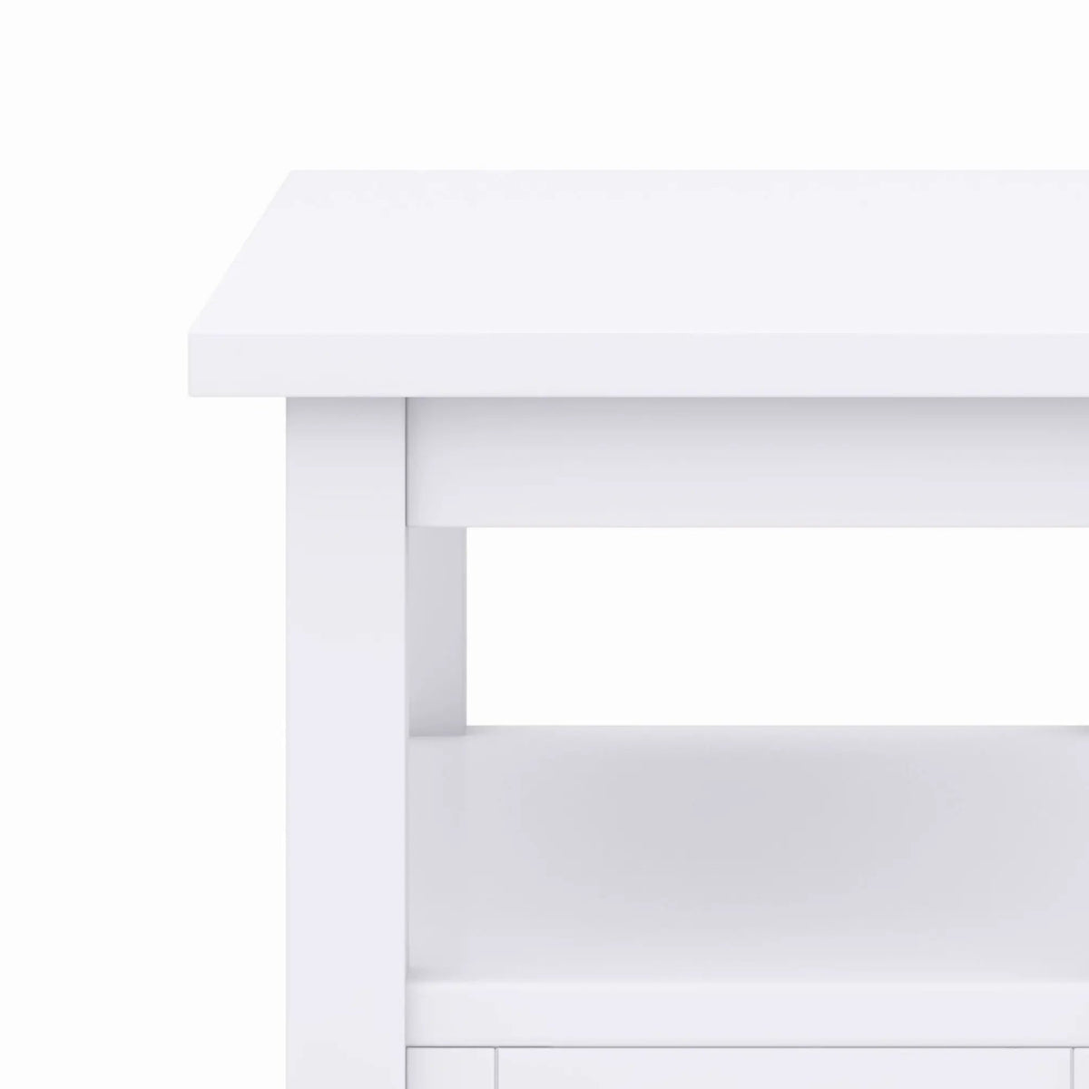 Warm Shaker Solid Wood Table | Bottom Drawer | Open Shelf Storage