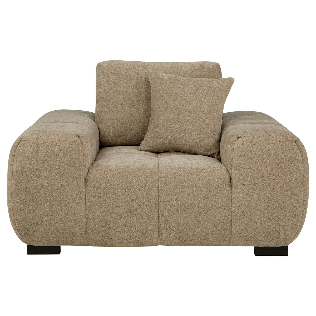 Octavia Upholstered Track Arm Accent Chair Camel | 54.75 x 41.75 x 35.5 in | Living Room Furniture | Living Room