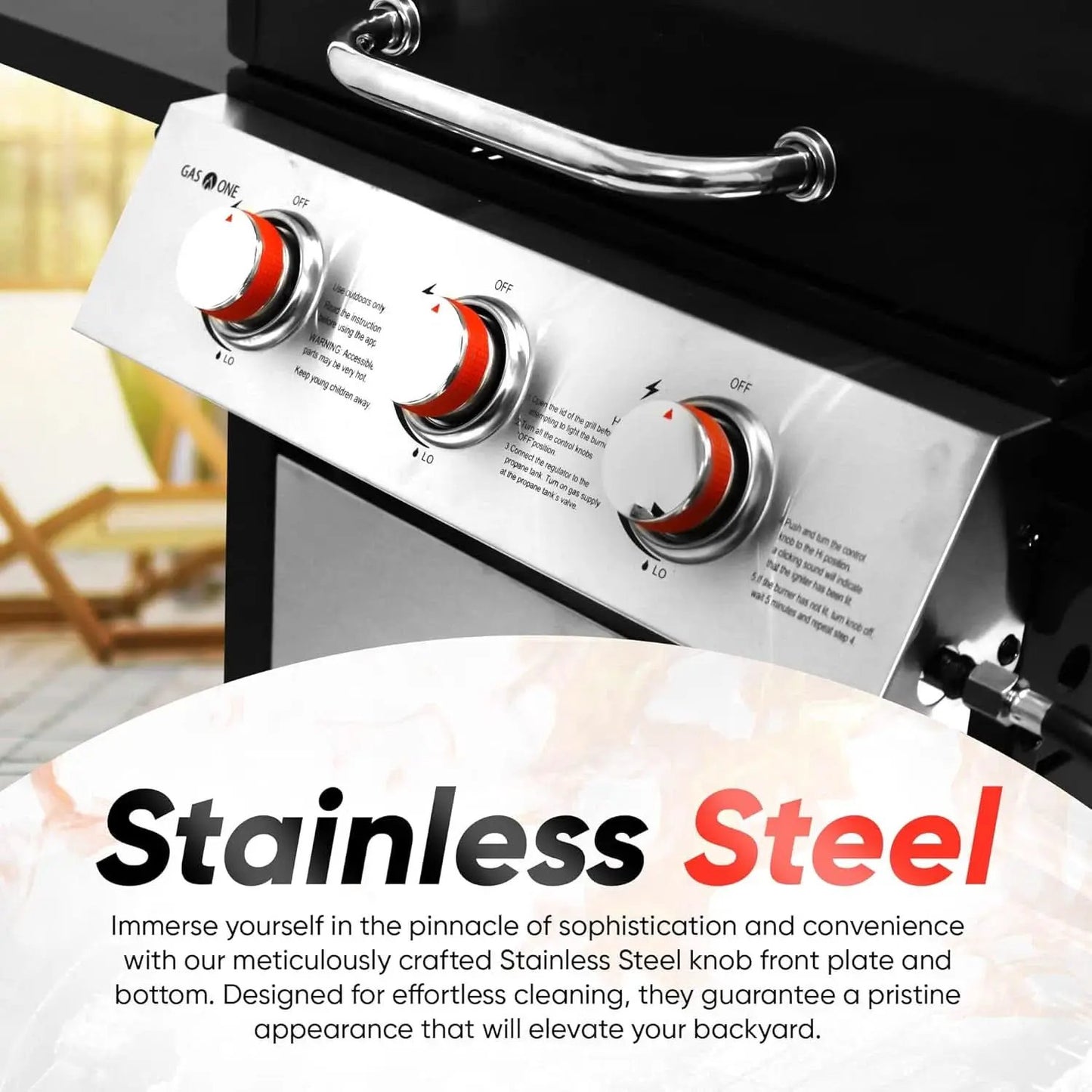 3 Burner Stainless Steel Propane Gas Grill With Cabinet from PriceLows™