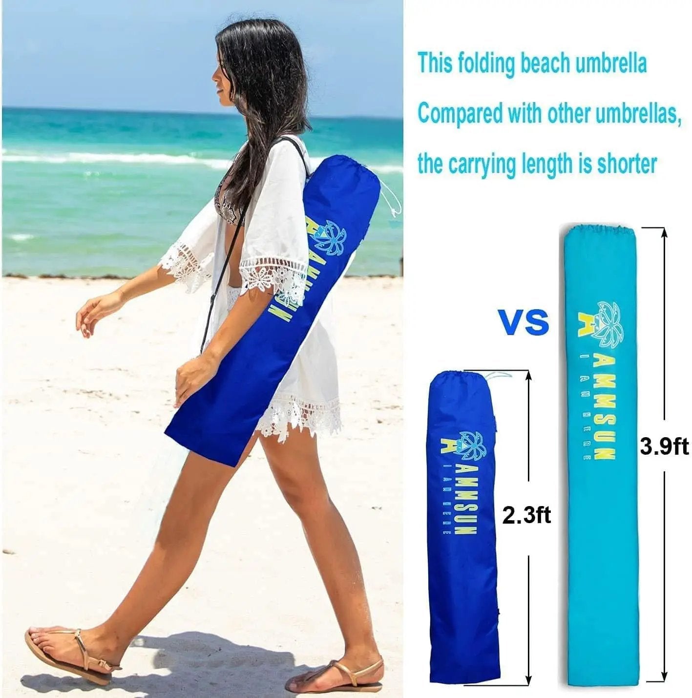 6.5Ft Portable Beach Umbrella With Sand Anchor And Tilt from PriceLows™