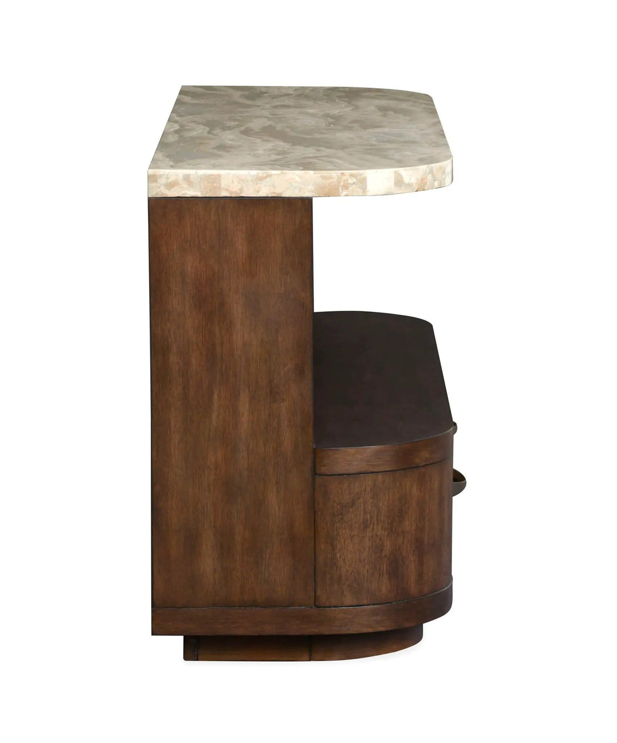 McPherson Demilune Sofa Table | 17 x 54 x 28 in | Veneer & Wood | Burnt Umber