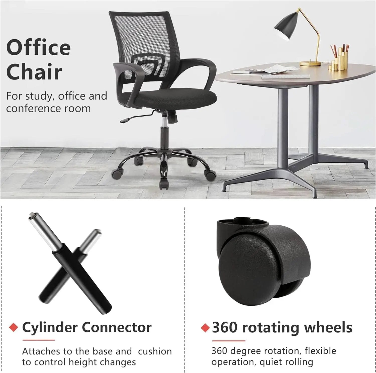 Ergonomic Black Office Chair With Lumbar Support And Mesh from PriceLows™