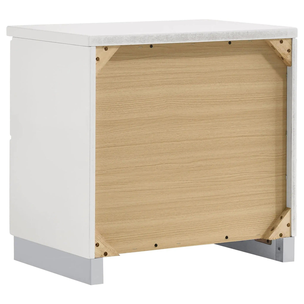 Felicity 2-drawer Nightstand White High Gloss | 23.25 x 15.25 x 22.75 in | Metal | Bedroom