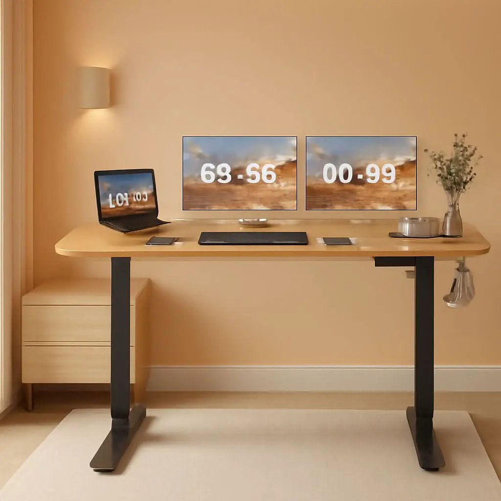 Electric Height Adjustable Standing Desk 55x24 Memory Preset from PriceLows™