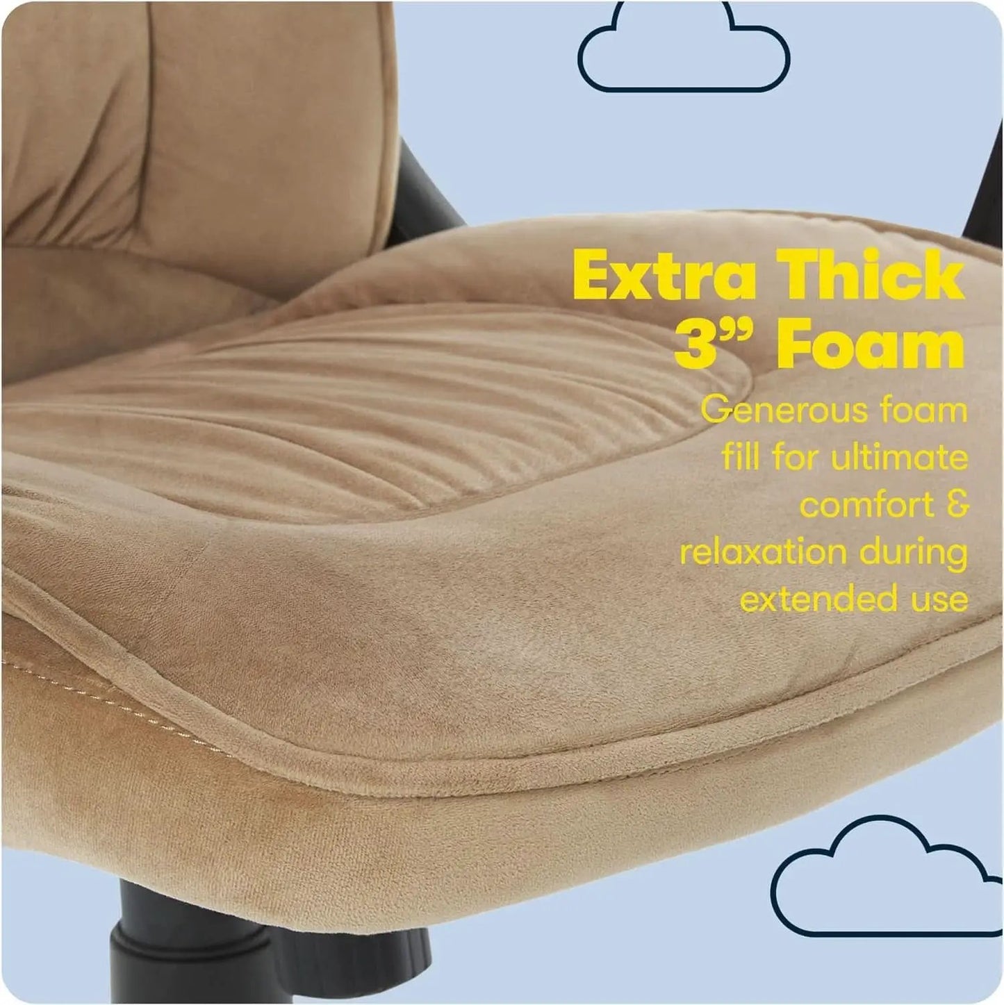 Hannah Executive Ergonomic Office Chair With Lumbar Support Beige Microfiber from PriceLows™