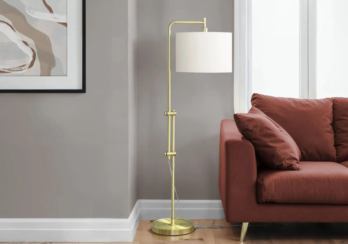 Metal Arc Floor Lamp | 63 Inch Height | Metal Base | 100W Bulb Compatible