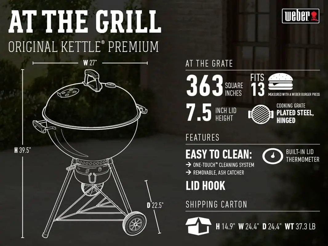 Original Kettle Premium 22 Inch Charcoal Grill Black from PriceLows™