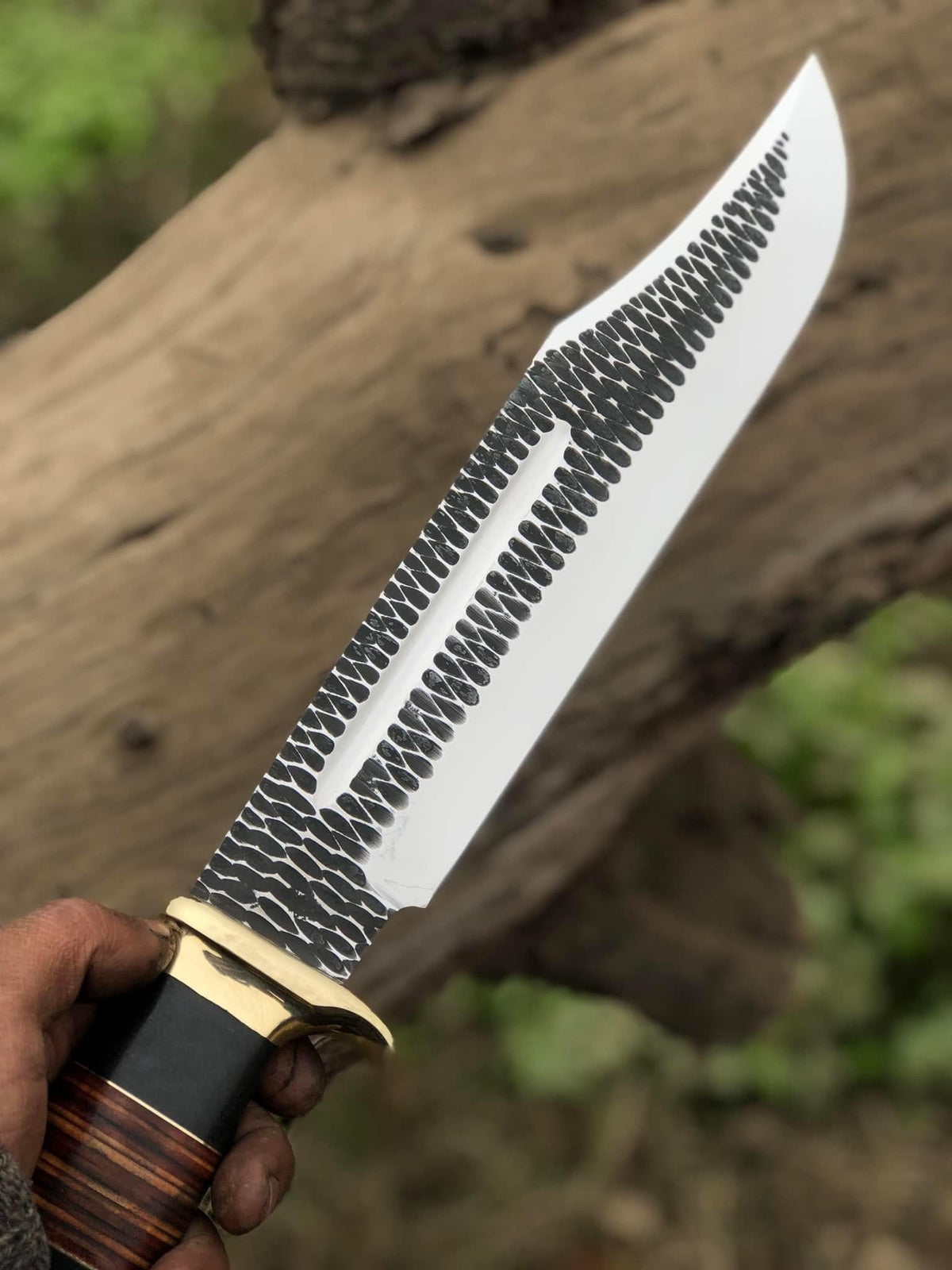 Custom Handmade J2 Steel Hand Forged Bowie Knife with Brass Guard and Leather Handle | Steel | Hunting & Survival Knife | Home