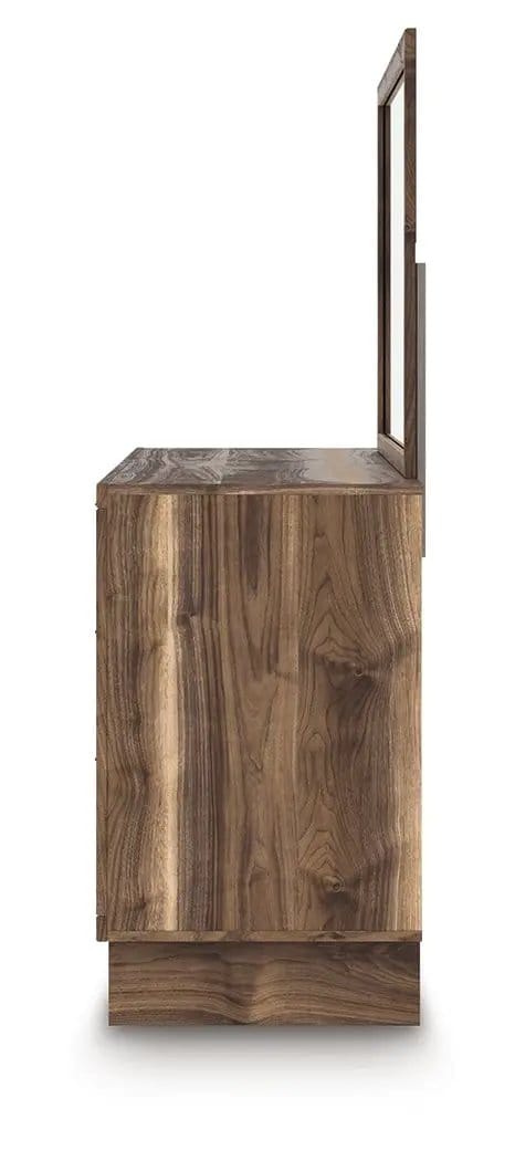 Chirason Dresser And Mirror | Dresser & Mirror | Engineered Wood & Walnut | Brown