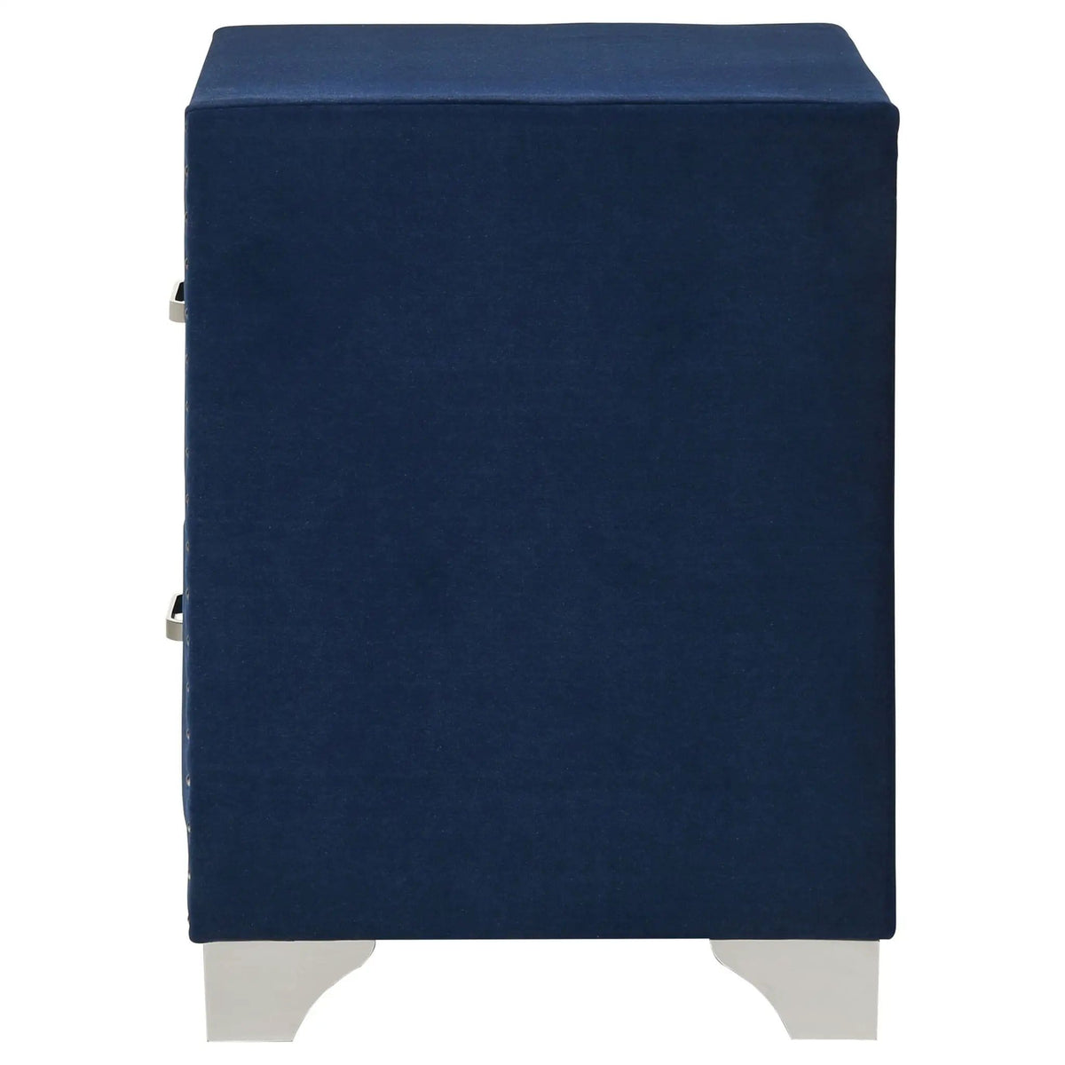 Melody Upholstered 2-drawer Nightstand Pacific | 24 x 19.5 x 25.5 in | Velvet & Metal | Blue