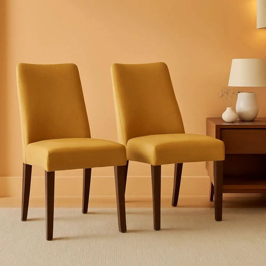 Lyncott Upholstered Dining Chair Yellow And Brown Foam Cushion from PriceLows™