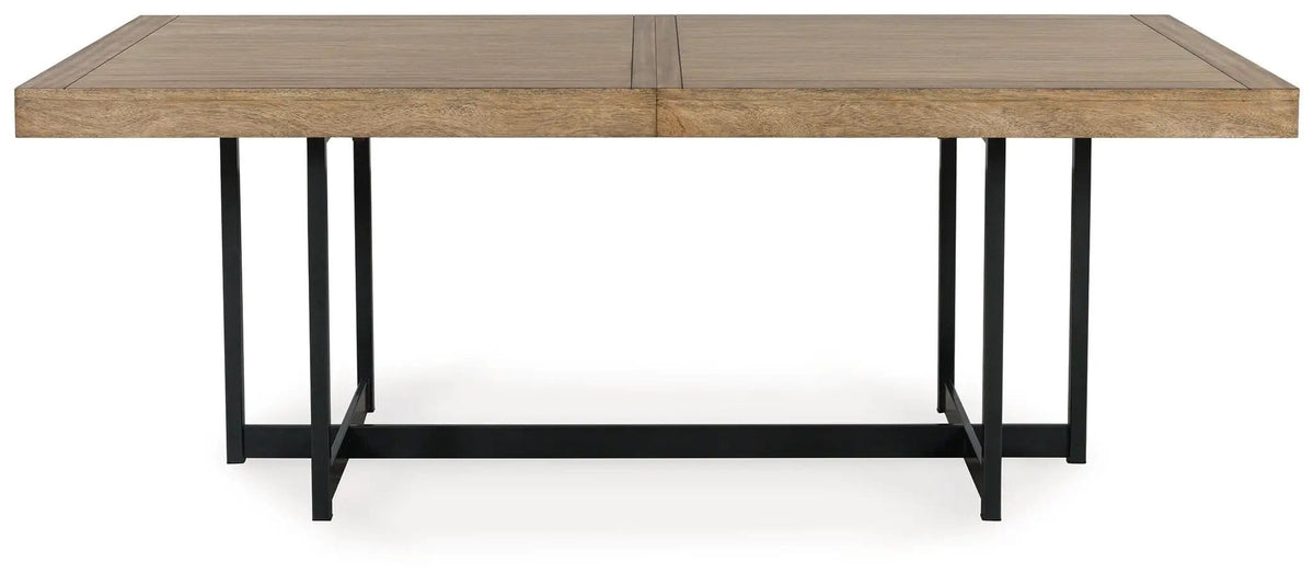 Tomtyn Rectangular Dining Room Extension Table | 40 x 98.13 x 30.25 in | Mango Wood & Steel | Light Brown