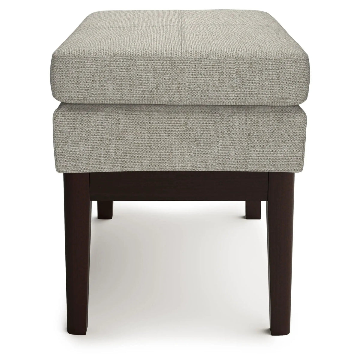Carlson Ottoman Bench | Mid-Century Design | Top Stitching Detail | Webbed Seat Support