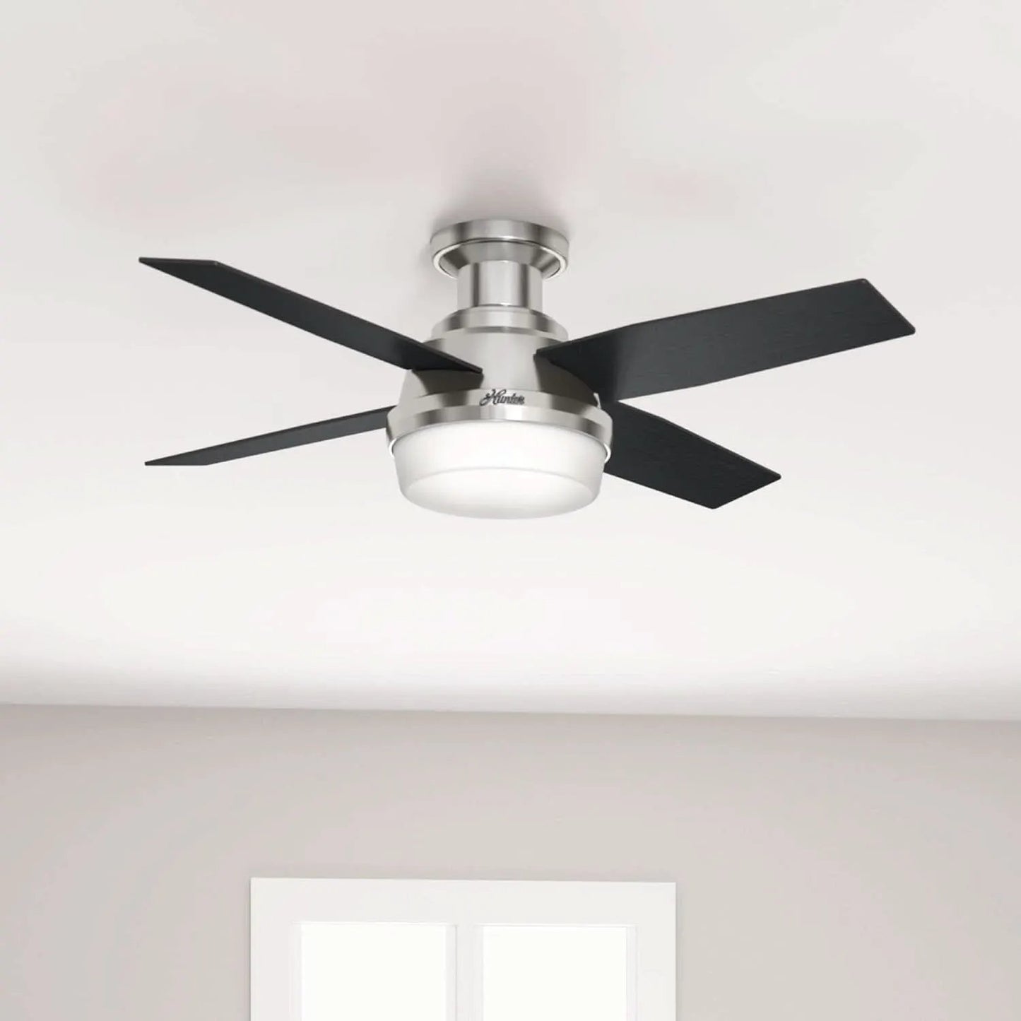 Fan Dempsey 44 Inch Brushed Nickel Ceiling Fan With LED from PriceLows™