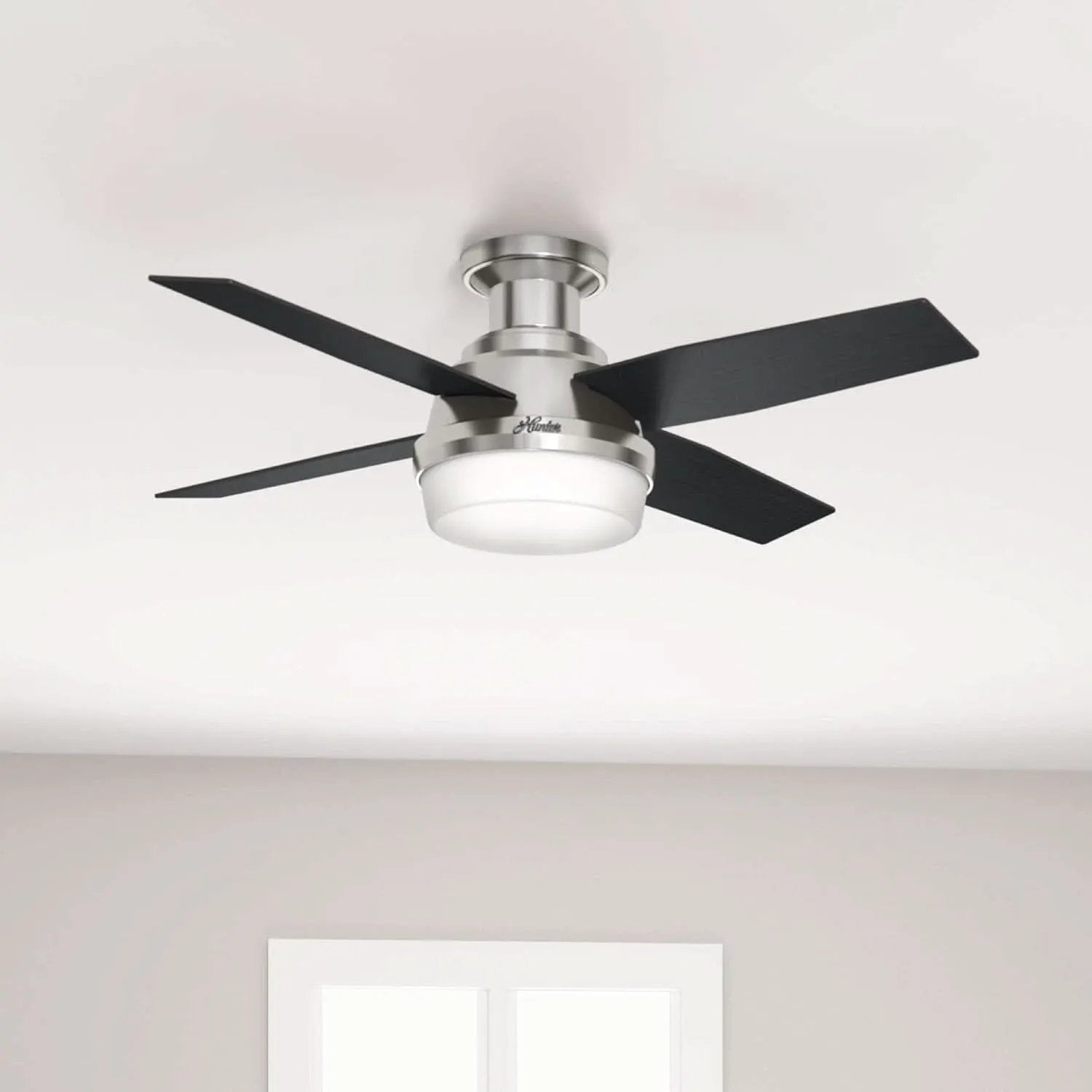 Fan Dempsey 44 Inch Brushed Nickel Ceiling Fan With LED from PriceLows™