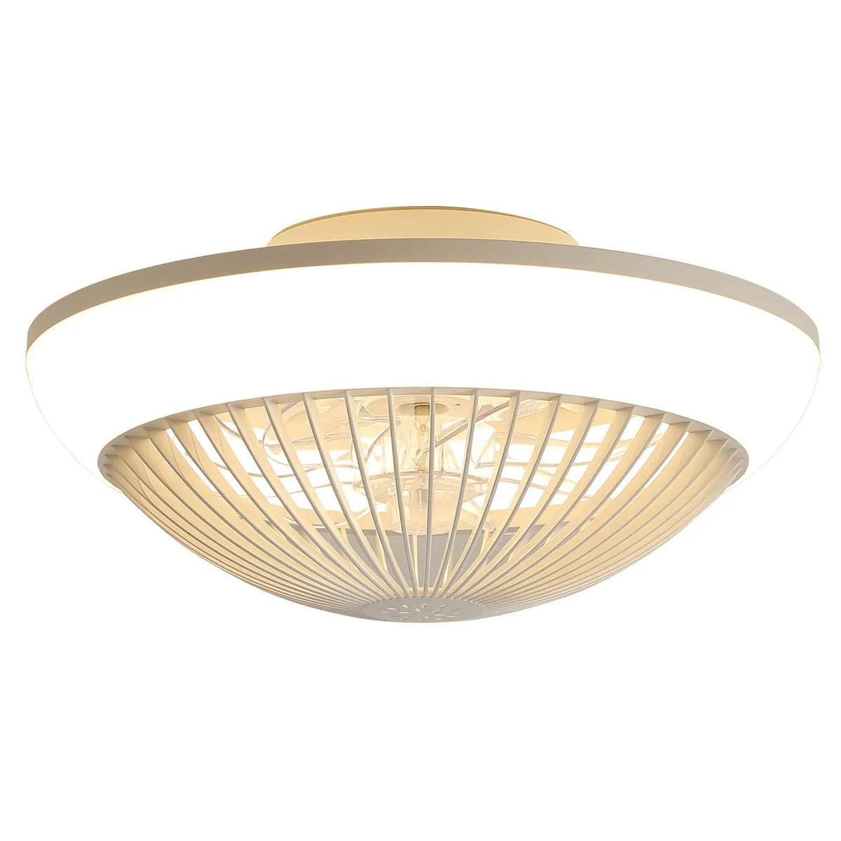 Enclosed Bladeless Ceiling Fan | 15 Inch Compact | 7 RGB Colors | Reversible Airflow