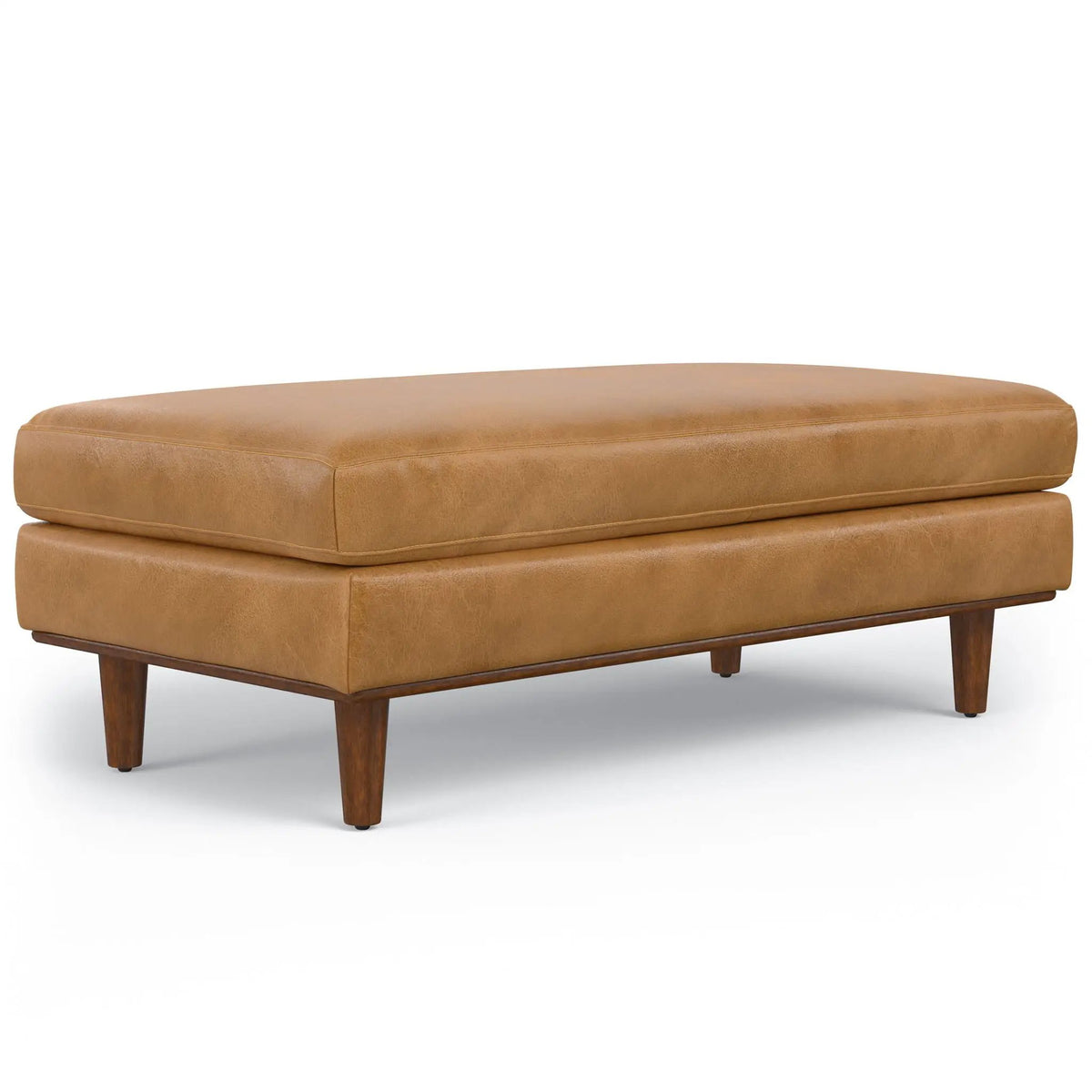 Morrison Handcrafted Ottoman | Mid-Century Modern Styling | Corner-Blocked Frame | 33 Inch Width