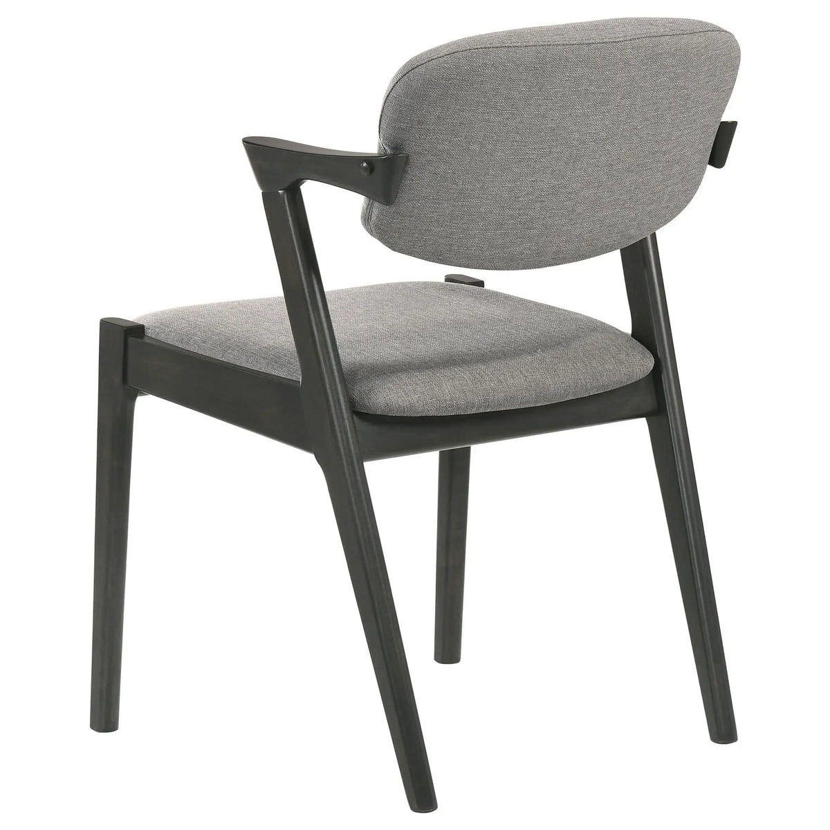 Stevie Padded Wood Dining Arm Chair Black (Set of 2) | 20.25 x 22.75 x 30 in | Fabric & Wood | Dining Room