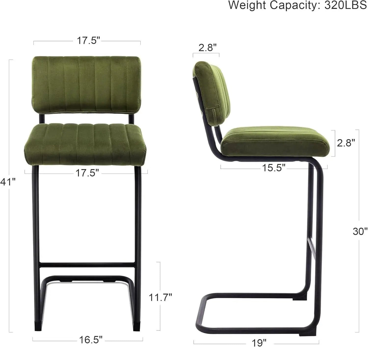 30 Inch Velvet Tufted Bar Stools Set of 2 Kitchen Island from PriceLows™