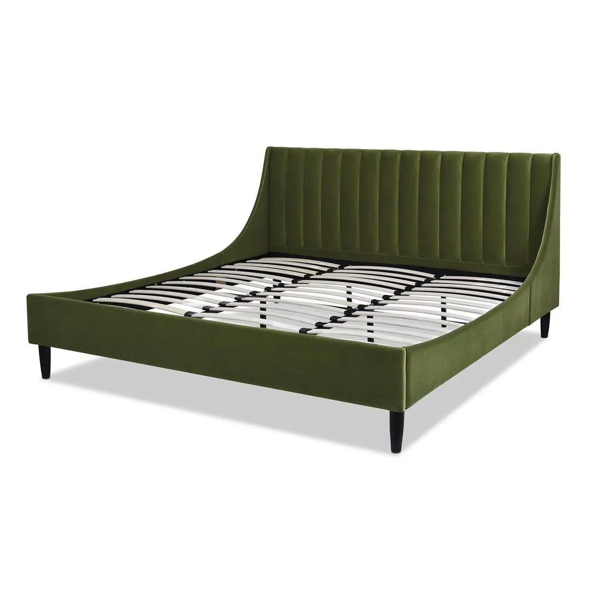 Aspen Vertical Tufted Modern Headboard Platform Bed Set | 8 Pieces | Fabric & Plywood | Bedroom