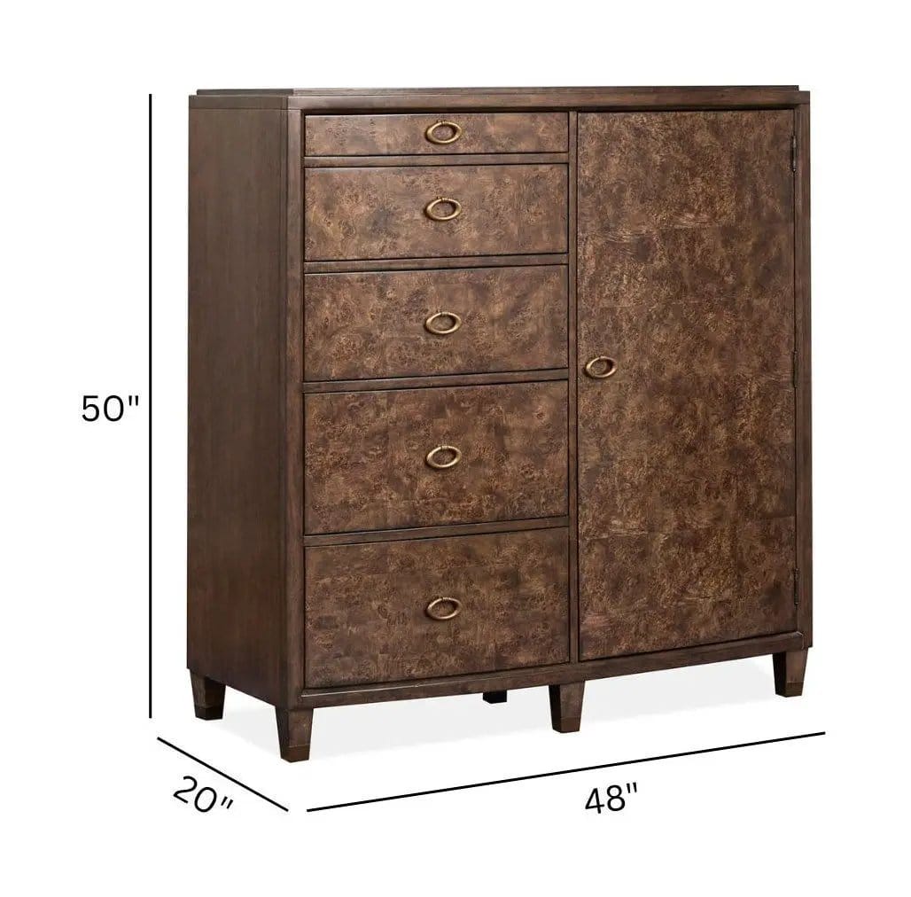 Rowan Door Chest | 20 x 48 x 50 in | Metal & Veneer | Espresso