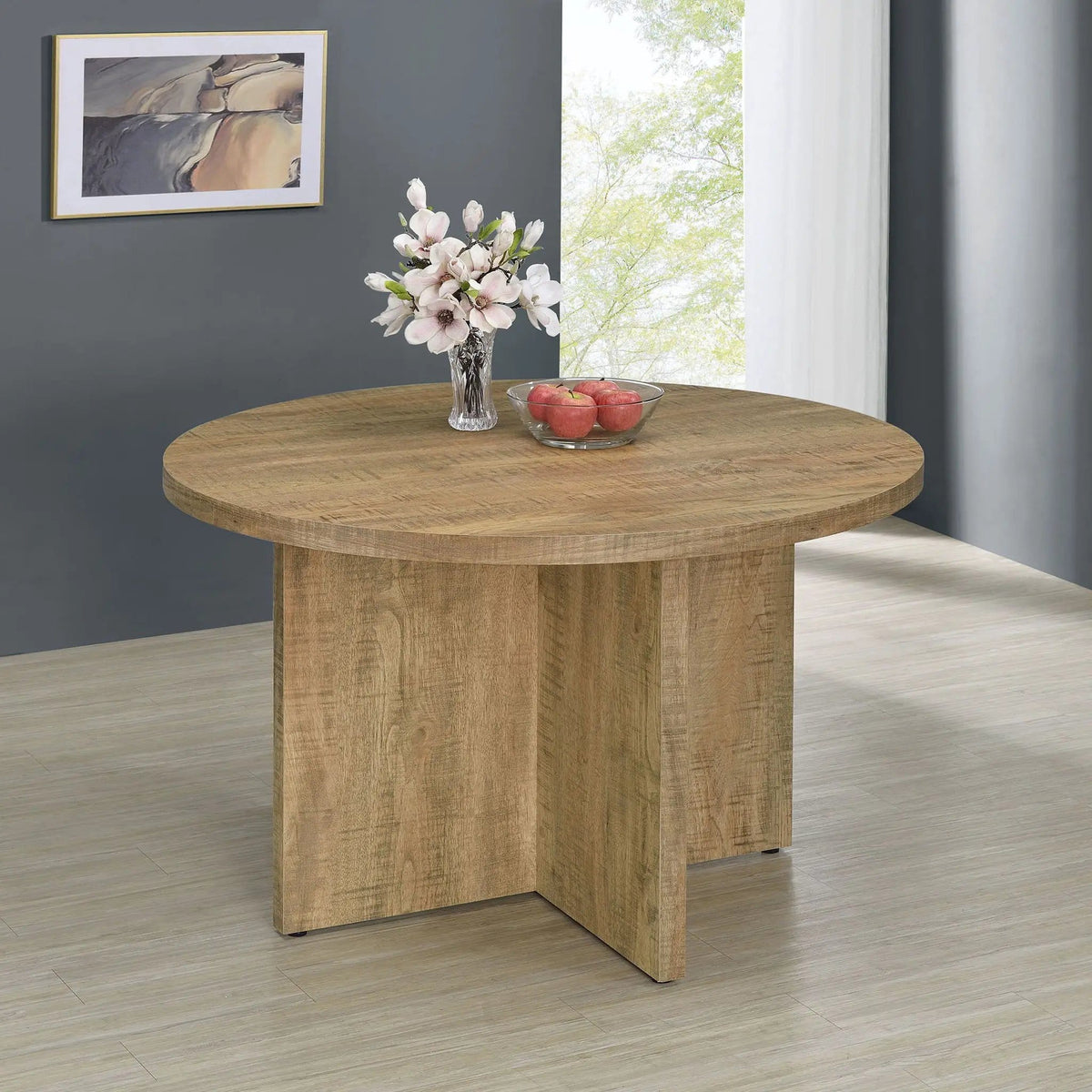 Jamestown Round 47-inch Composite Wood Dining Table Mango | 47.25 x 47.25 x 30 in | Wood | Dining Room