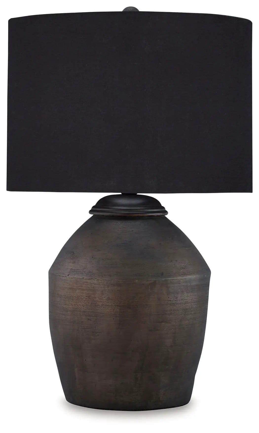 Naareman Terracotta Table Lamp | 16.38 x 16.38 x 26.38 in | Fabric | Metallic Black