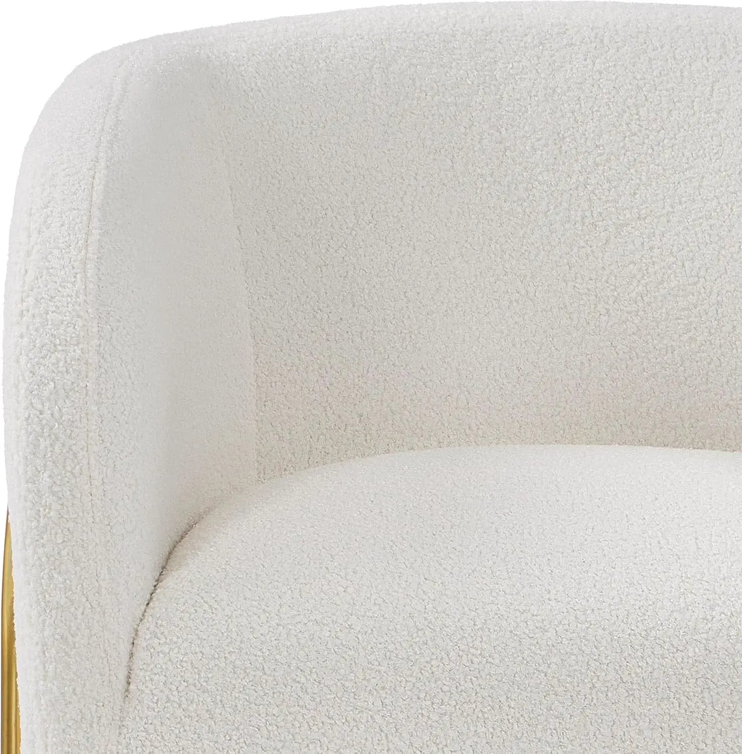 Ivory Boucle Accent Chairs Set Of 2 With Gold Legs from PriceLows™