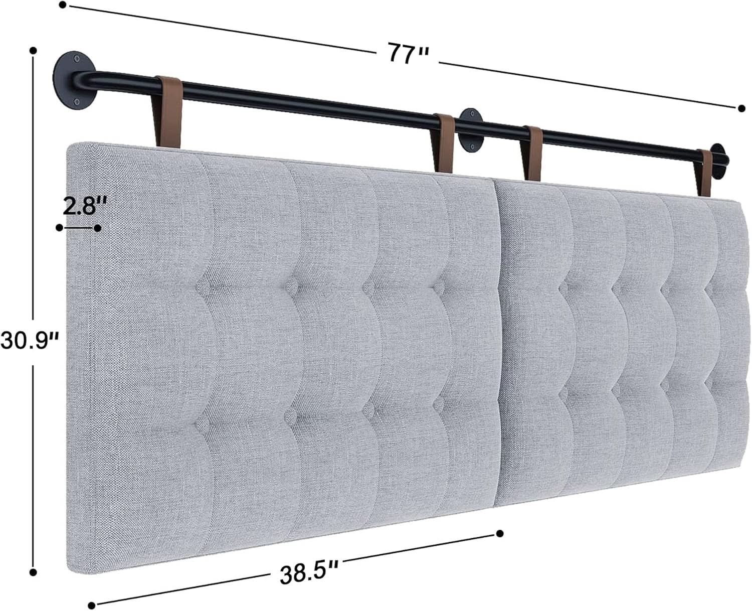 Adjustable Wall Mounted King Size Headboard with Tufting from PriceLows™