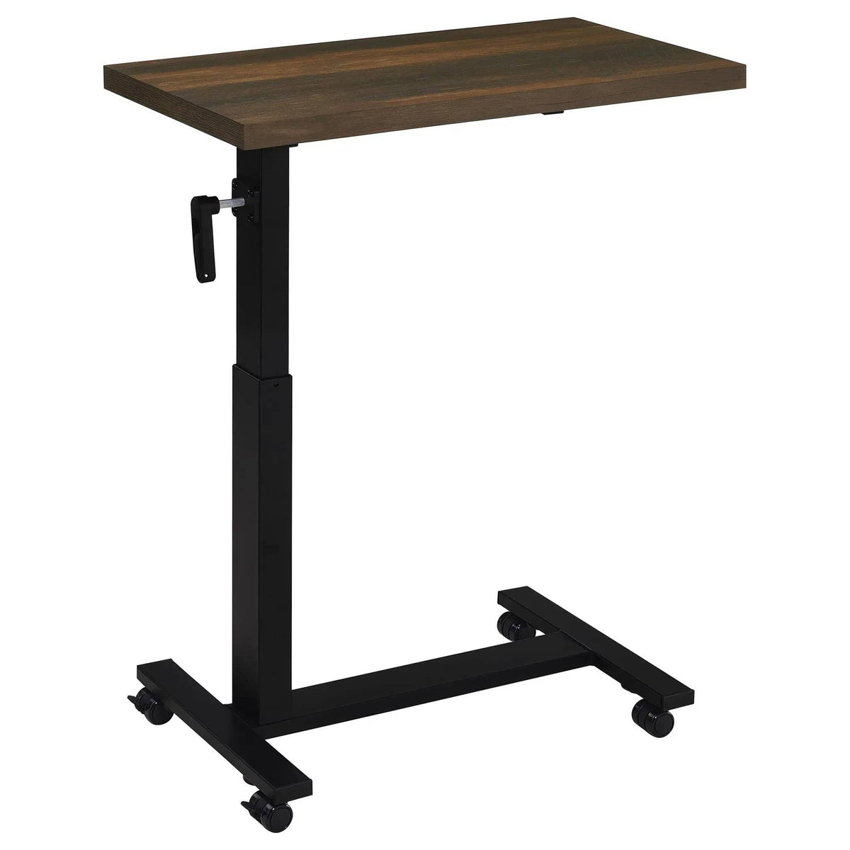 Westpark Height Adjustable Mobile Bedroom C-Table Dark Pine | 28 x 15.5 x 27.75 in | Steel & Wood | Bedroom