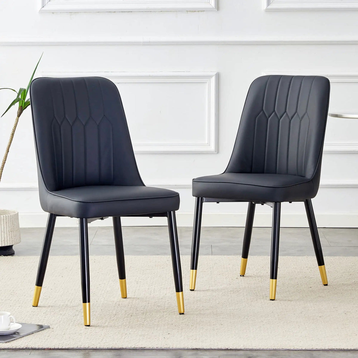 Modern Chair With Metal Legs Chair Set | 2 Pieces | Metal | Dining Room