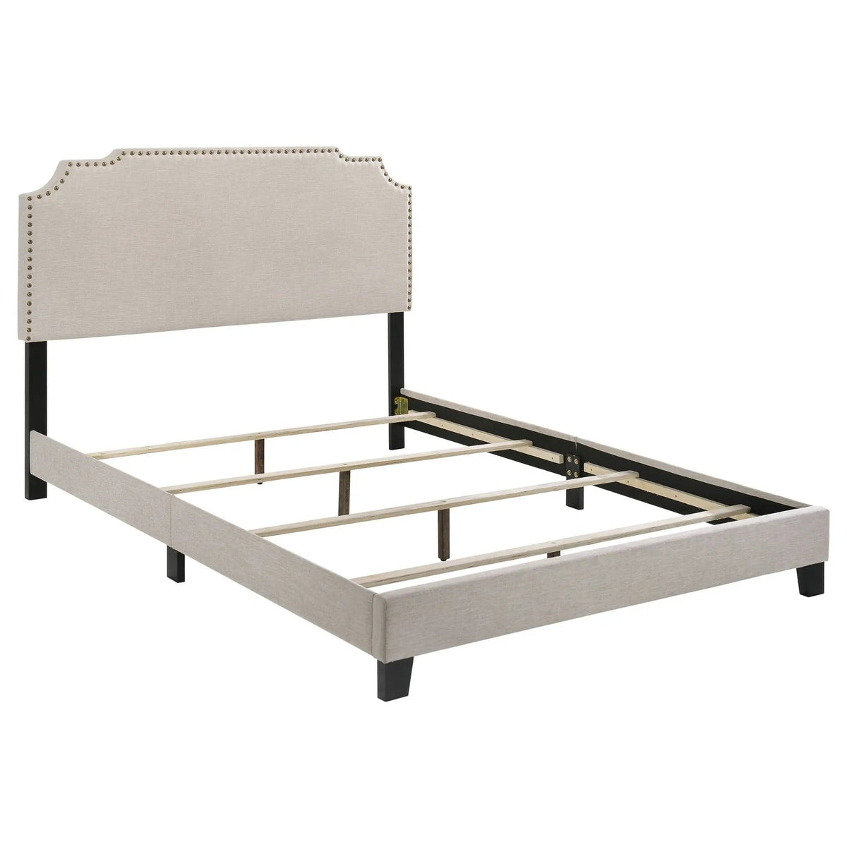 Tamarac Upholstered Queen Panel Bed | 64.25 x 86.25 x 51.25 in | Engineered Wood & Polyester | Beige