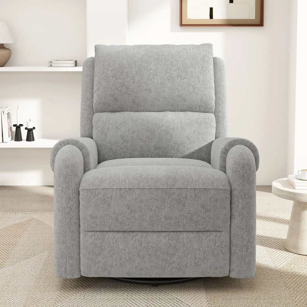 Manual Massage Recliner | Swivel Rocker | 8 Massage Modes | Side Storage Pocket