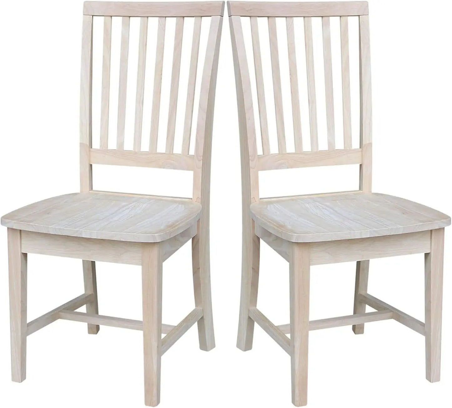 Mission Side Dining Chairs Set Of 2 Solid Parawood Unfinished 39.2 Inch Height from PriceLows™