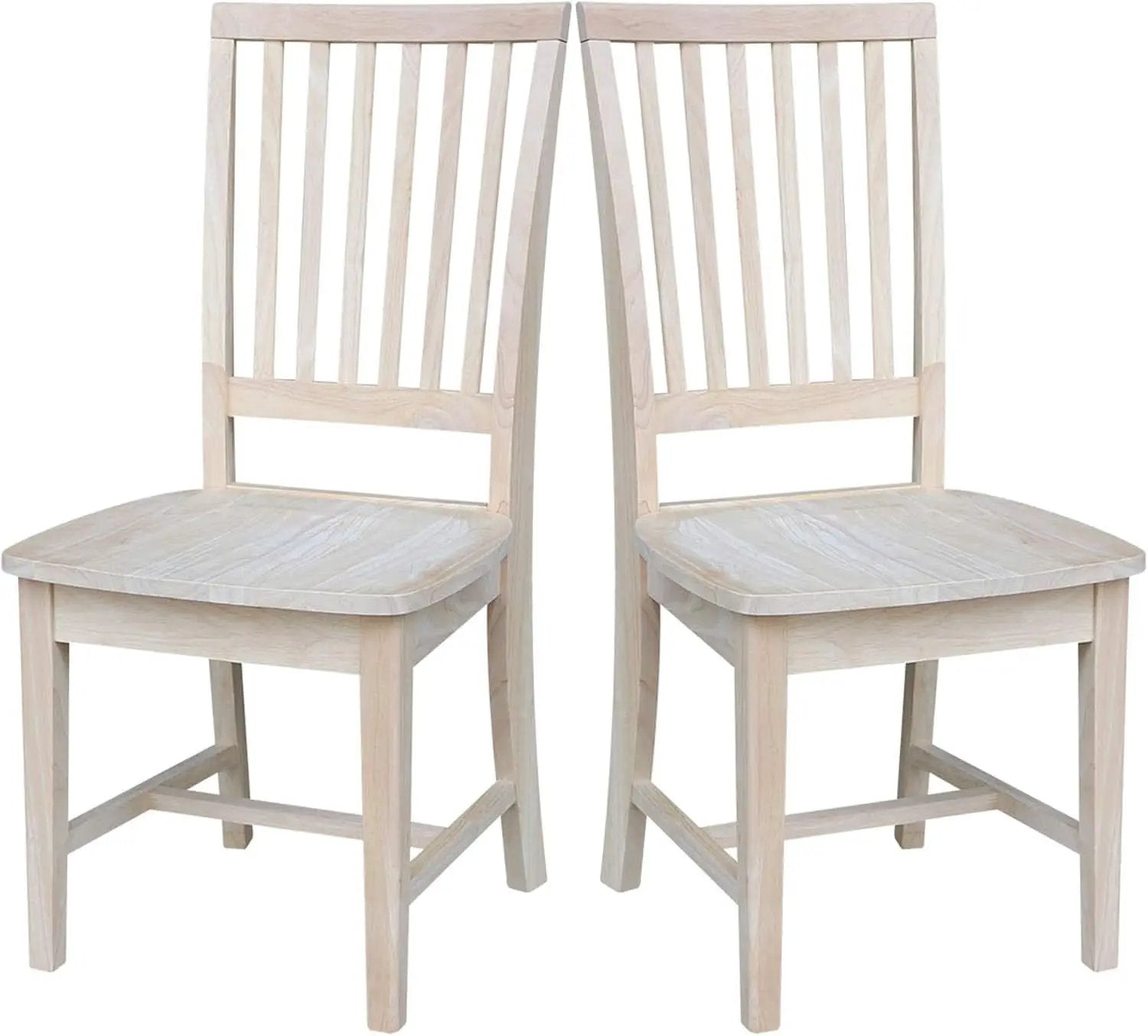 Mission Side Dining Chairs Set Of 2 Solid Parawood Unfinished 39.2 Inch Height from PriceLows™