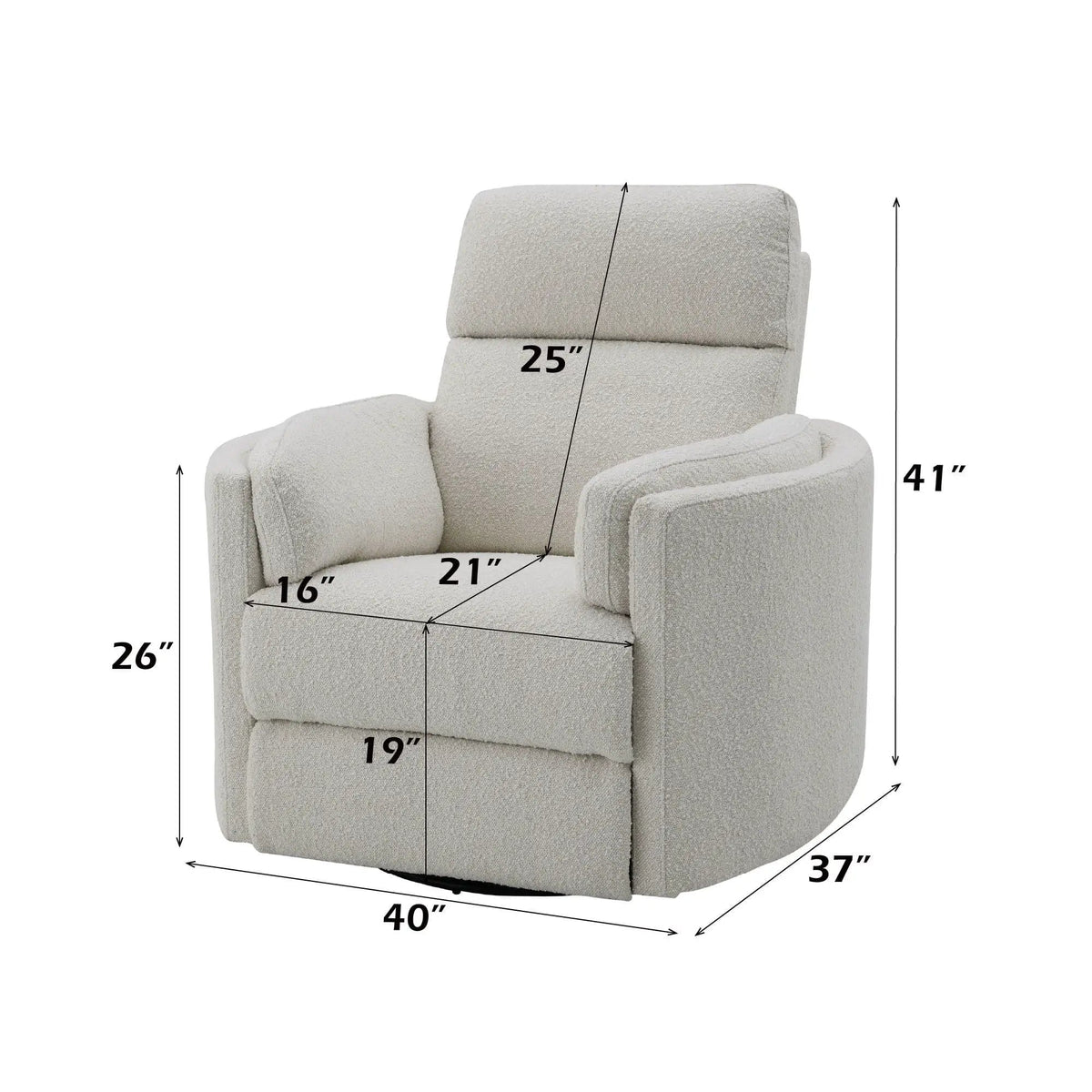 Sagen Glider Recliner With Swivel Swivel Glider Chair | 3 Pieces | Wood | Living Room
