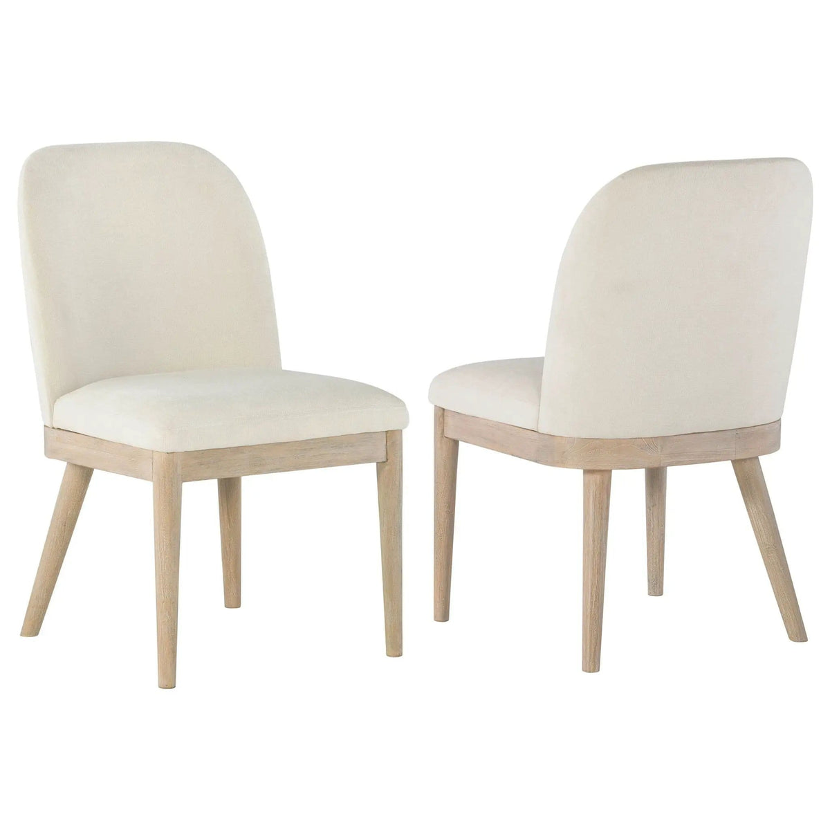 Solano Upholstered Dining Side Chair Beige (Set of 2) | 20.5 x 24 x 35.25 in | Engineered Wood & Fabric | Dining Room