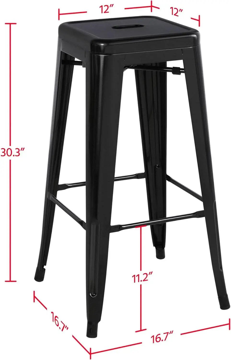 30 Inch Metal Bar Stools Stackable Indoor Outdoor Set Of 4 from PriceLows™