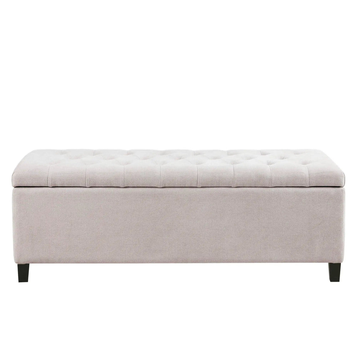 Tufted Soft Close Storage Bench | Button Tufted Top | Solid Wood Legs | 49 Inch Width