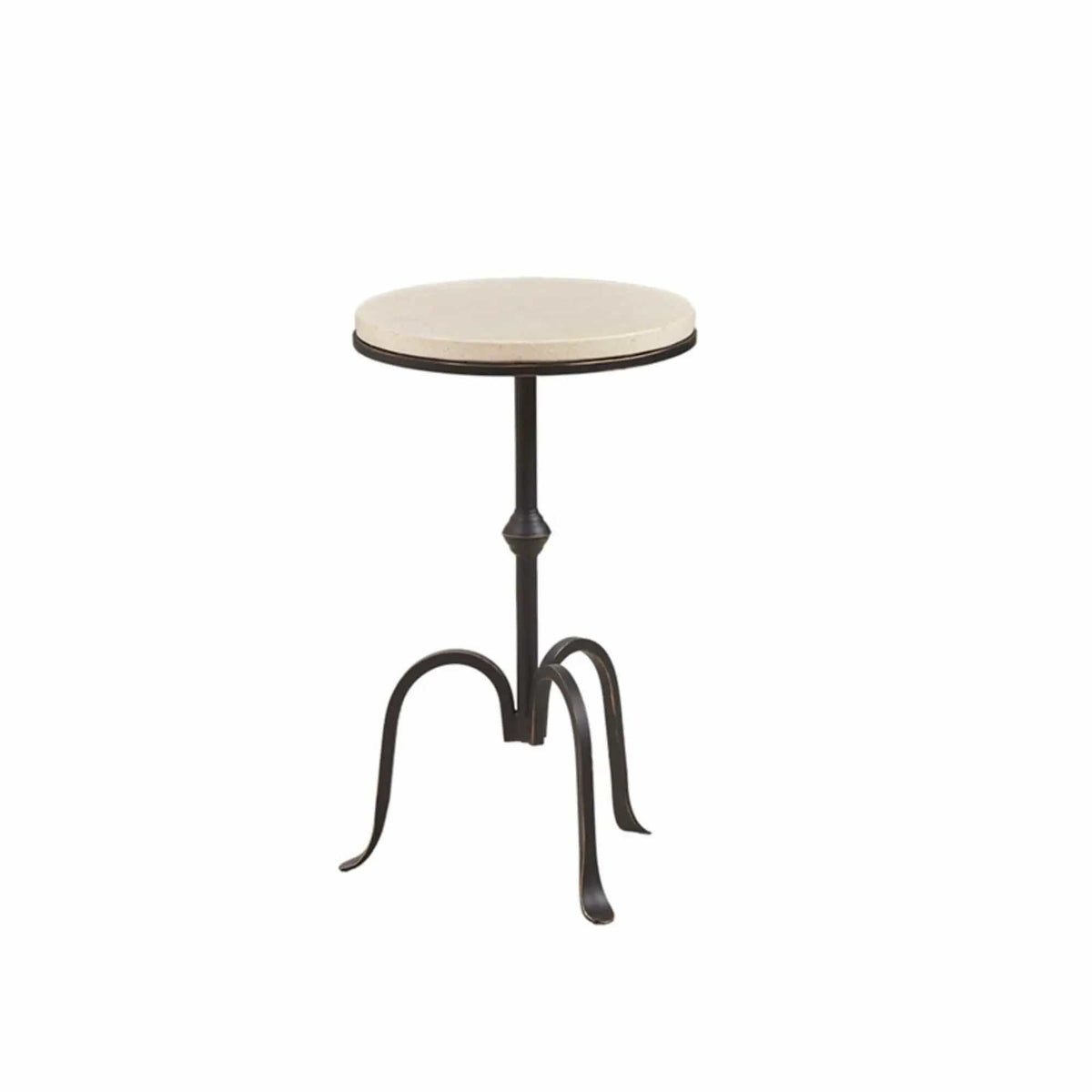 Gaberial Accent Table With Top | 11.75 x 11.75 x 20 in | Marble & Metal | Black