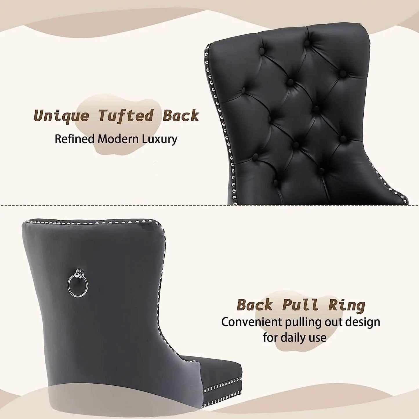 Tufted Velvet Dining Chairs Set of 4 With Acrylic Legs from PriceLows™