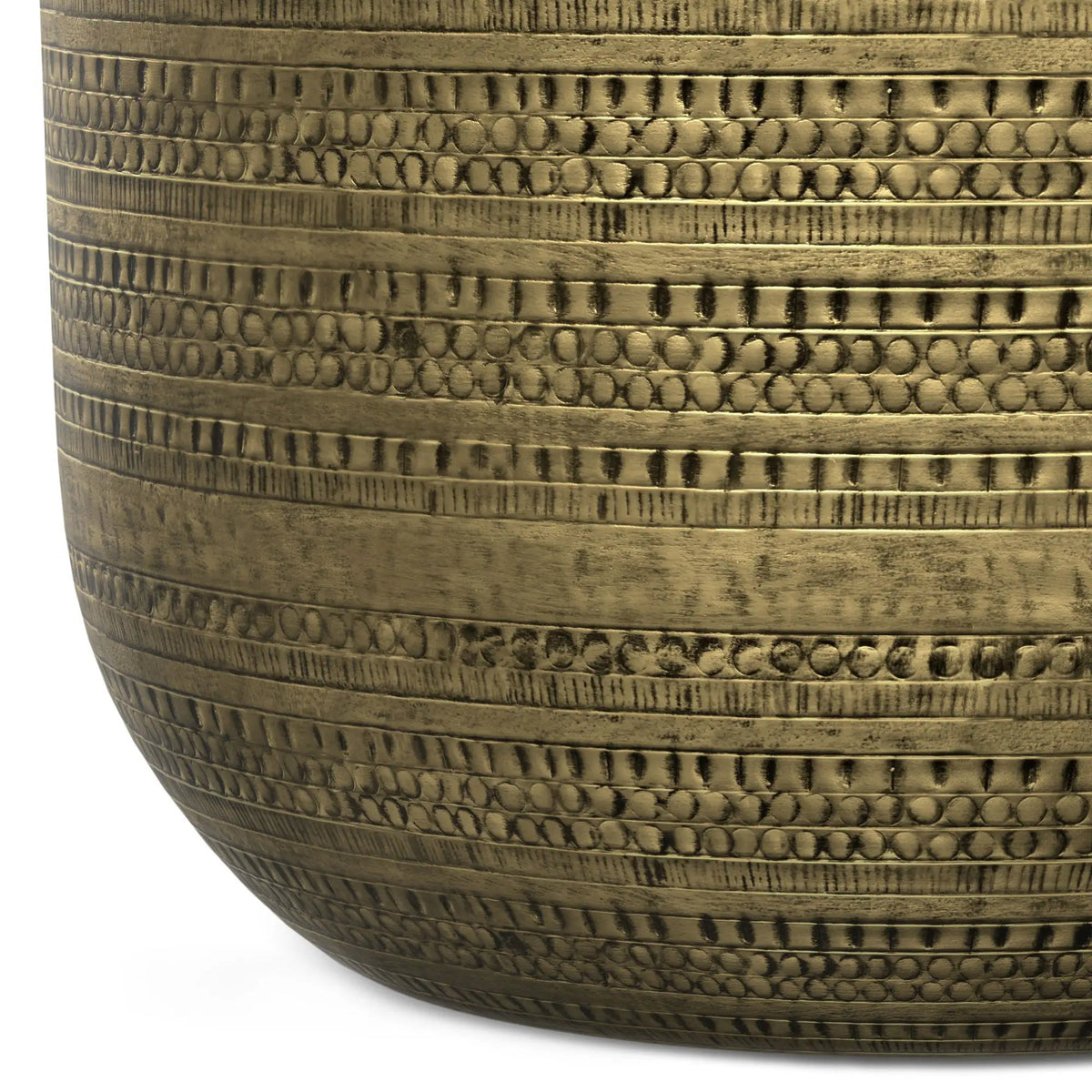 Johnsen Metal Coffee Table | Handcrafted | Large Round Shape | Distinctive Textured Detail