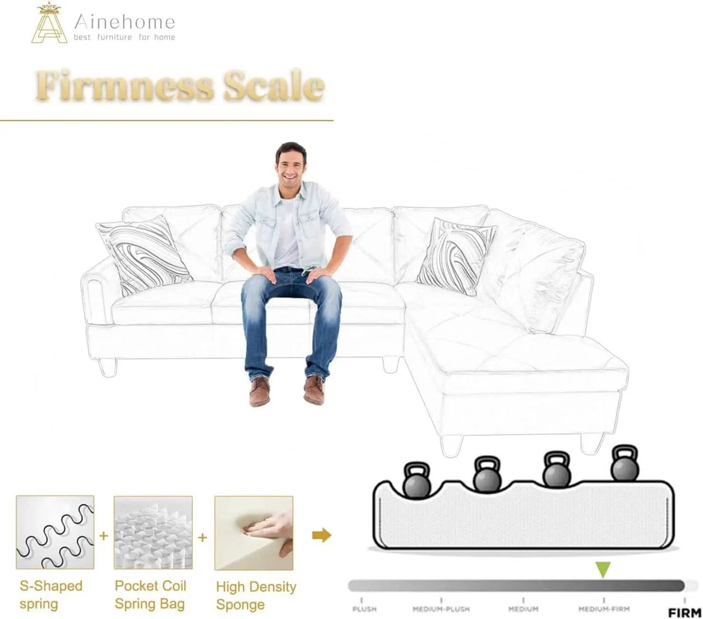 2 Piece L Shaped Sectional Sofa Set Beige Microfiber Right Hand Facing Ideal For Living Room from PriceLows™