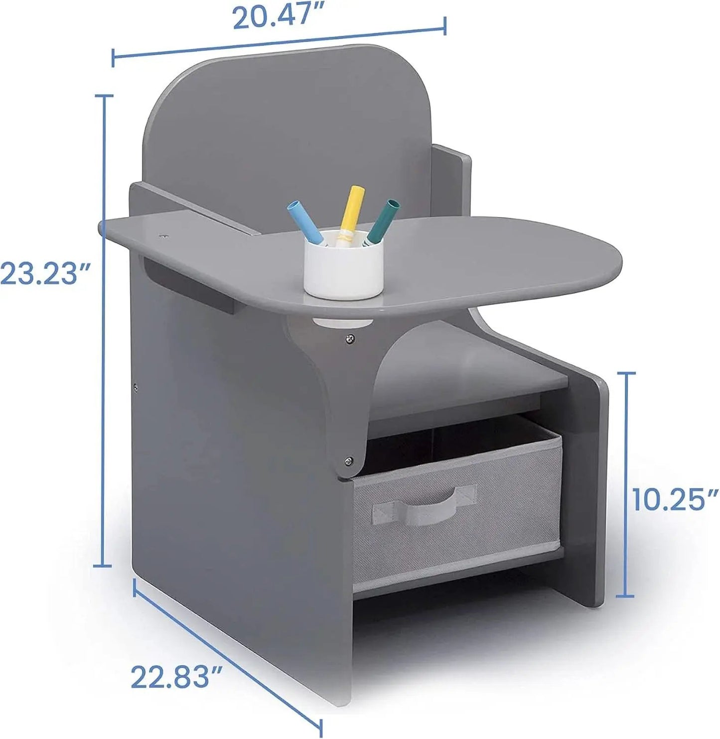 Mysize Chair Desk With Removable Cup Holder Grey Bin from PriceLows™