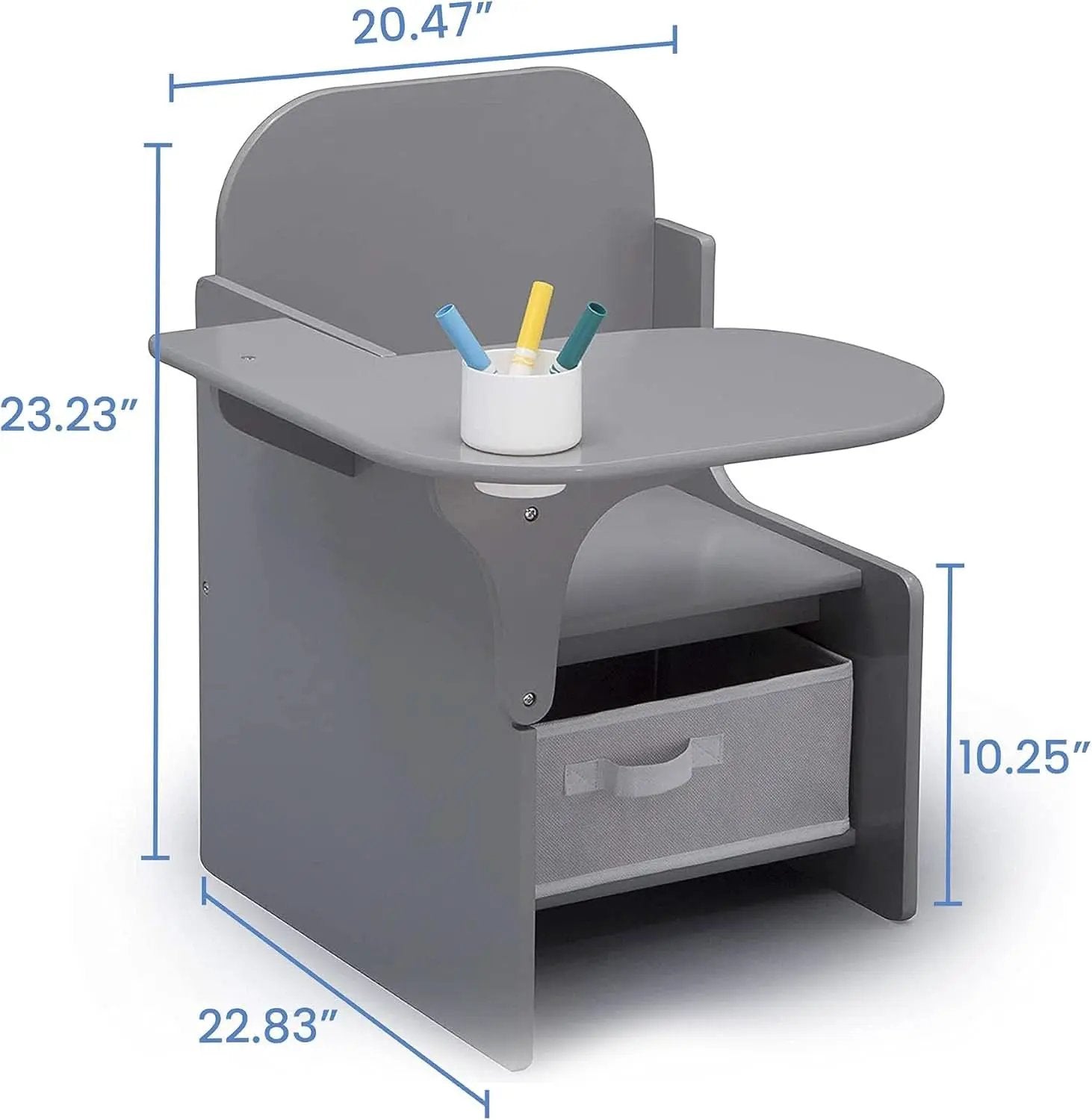 Mysize Chair Desk With Removable Cup Holder Grey Bin from PriceLows™
