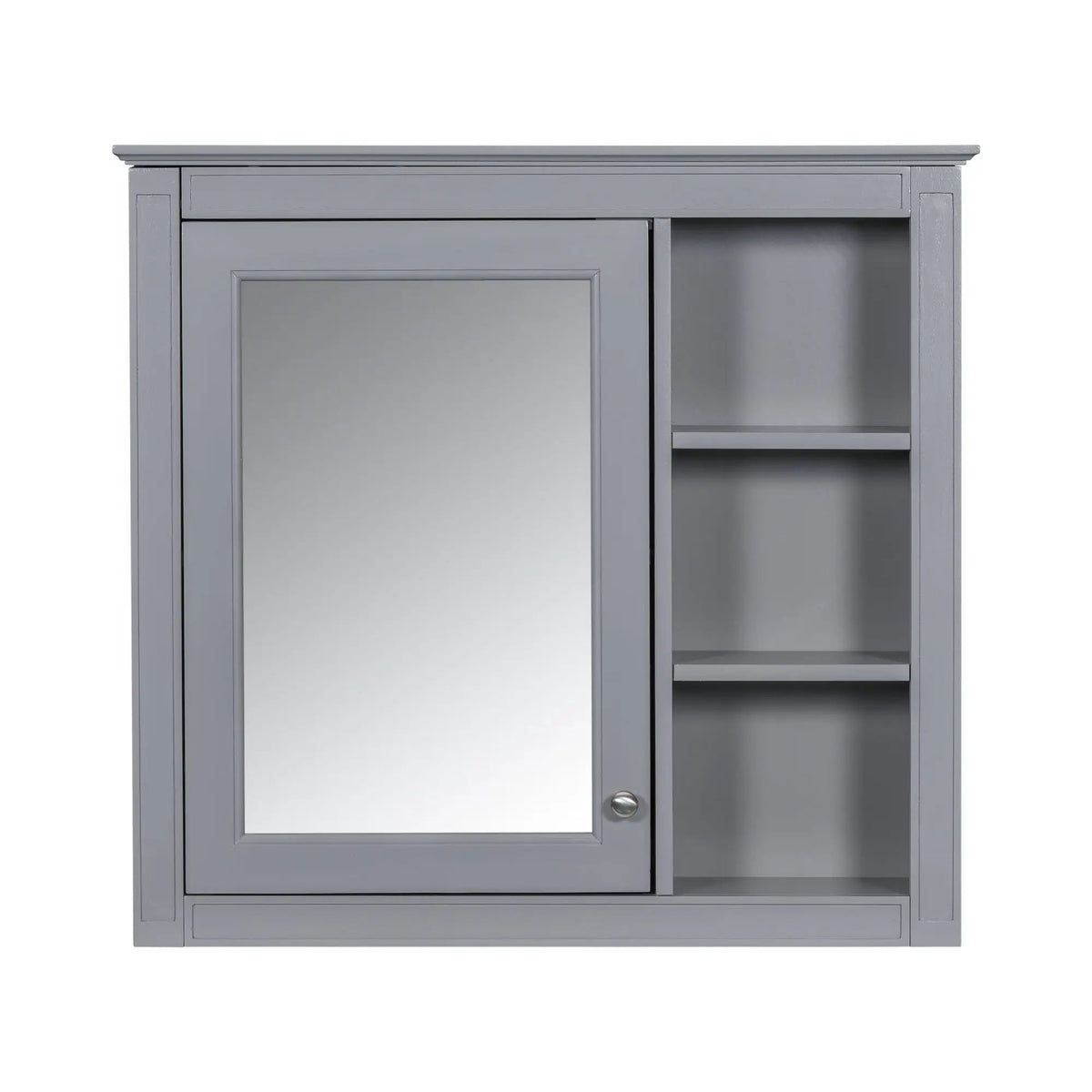Modern Wall Mounted Medicine Cabinet | 3 Open Shelves | Mirror Door