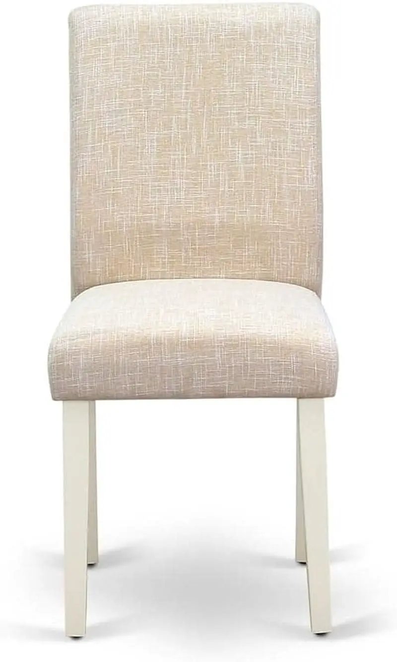 Light Beige Linen Upholstered Dining Chairs Set Of 2 from PriceLows™