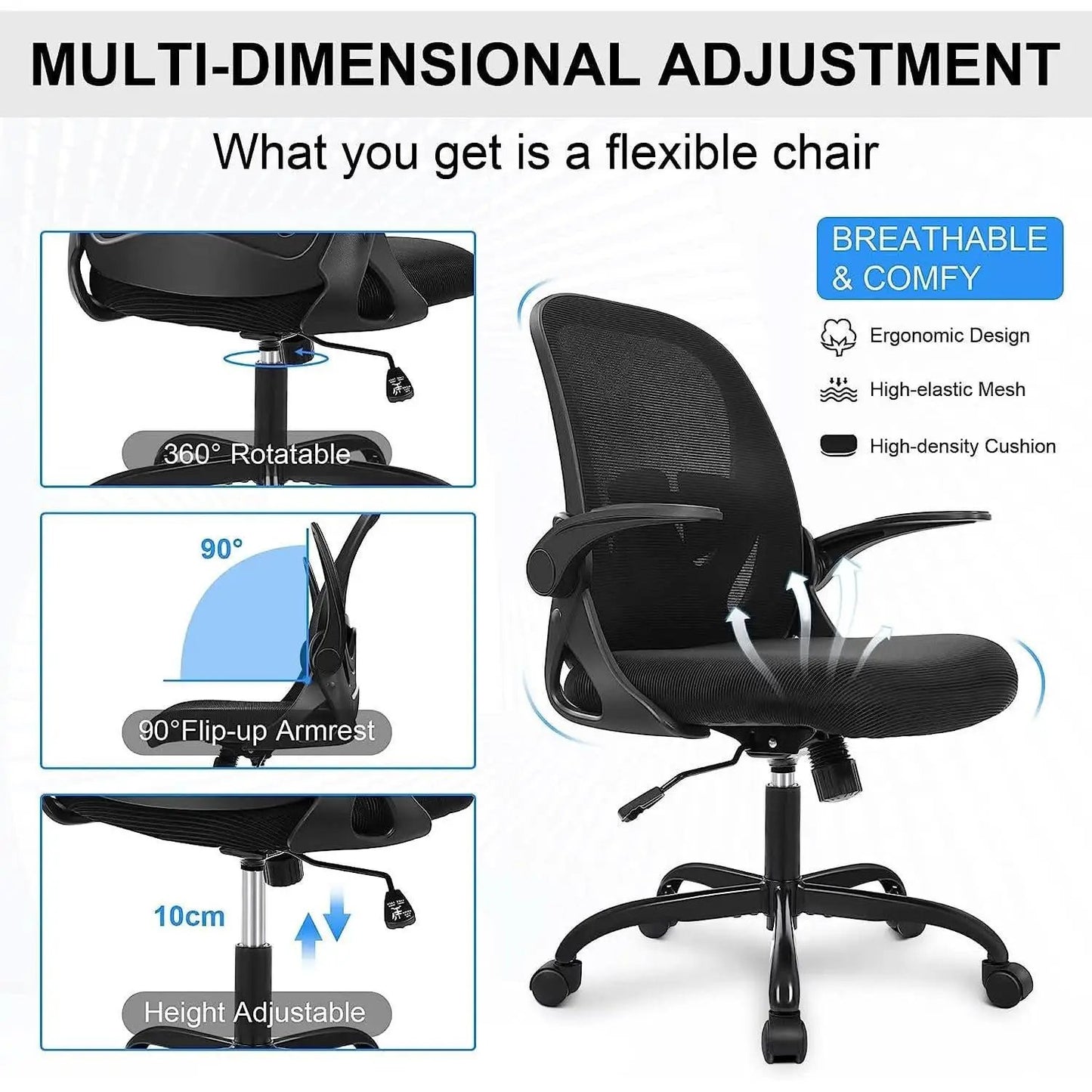 Ergonomic Mesh Office Chair With Adjustable Height from PriceLows™